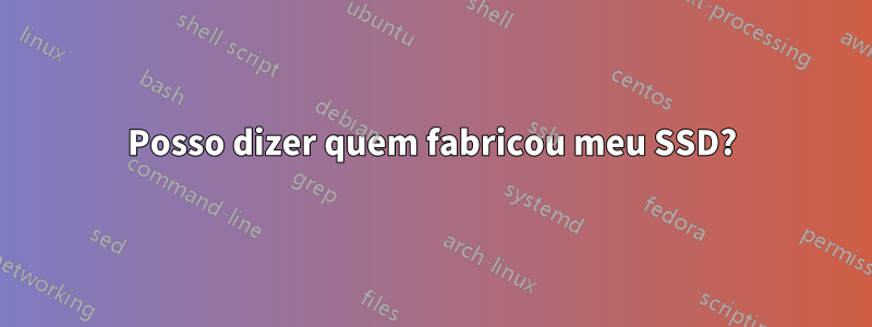 Posso dizer quem fabricou meu SSD?