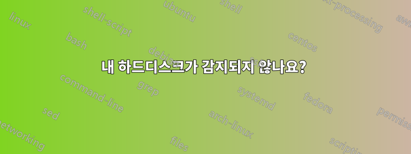 내 하드디스크가 감지되지 않나요?