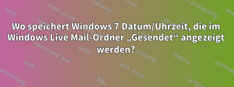 Wo speichert Windows 7 Datum/Uhrzeit, die im Windows Live Mail-Ordner „Gesendet“ angezeigt werden?