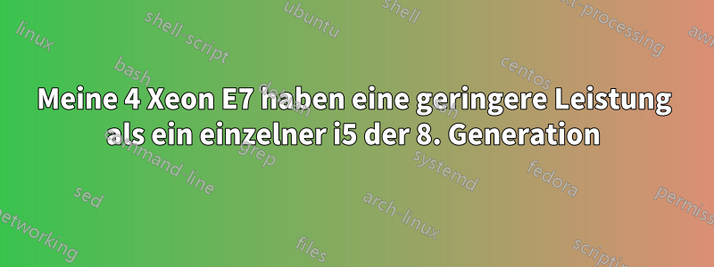 Meine 4 Xeon E7 haben eine geringere Leistung als ein einzelner i5 der 8. Generation