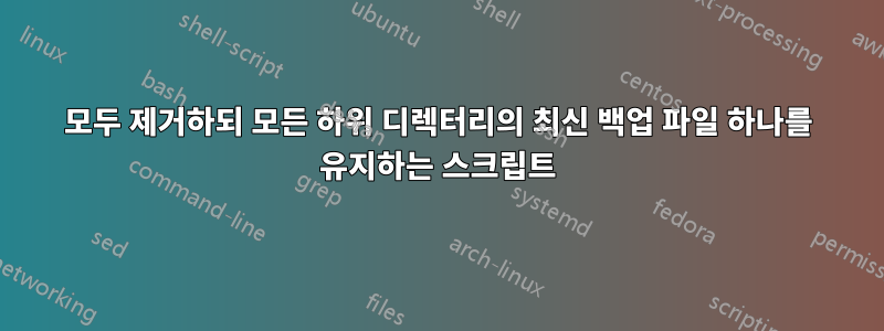 모두 제거하되 모든 하위 디렉터리의 최신 백업 파일 하나를 유지하는 스크립트