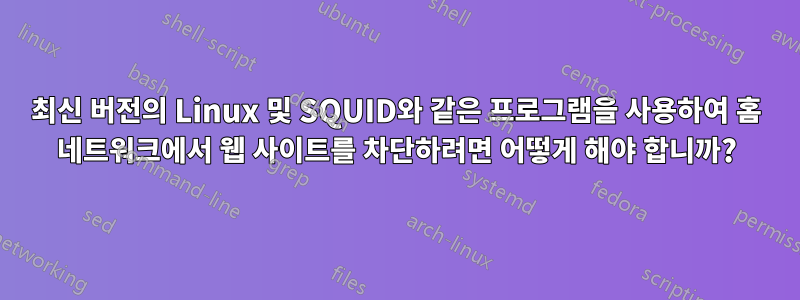 최신 버전의 Linux 및 SQUID와 같은 프로그램을 사용하여 홈 네트워크에서 웹 사이트를 차단하려면 어떻게 해야 합니까?