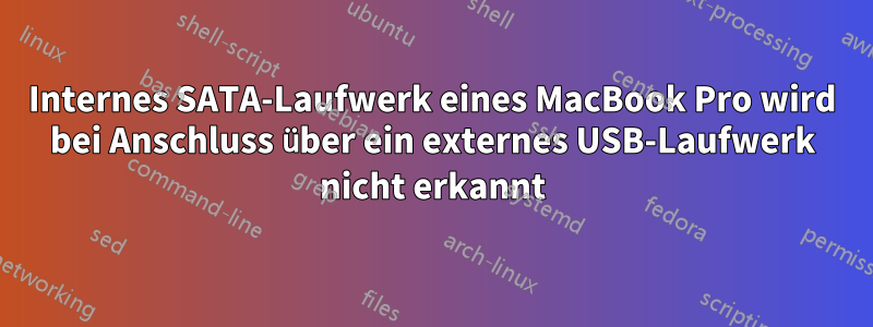 Internes SATA-Laufwerk eines MacBook Pro wird bei Anschluss über ein externes USB-Laufwerk nicht erkannt