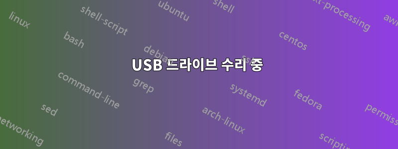 USB 드라이브 수리 중