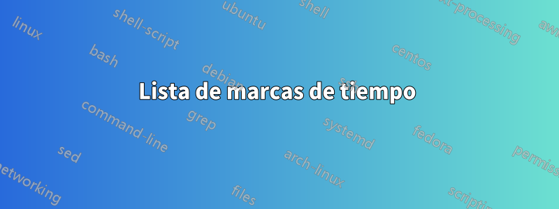 Lista de marcas de tiempo