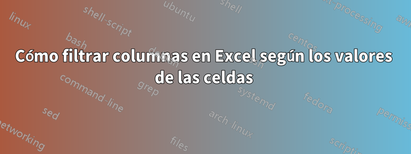 Cómo filtrar columnas en Excel según los valores de las celdas