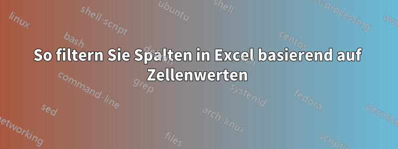 So filtern Sie Spalten in Excel basierend auf Zellenwerten