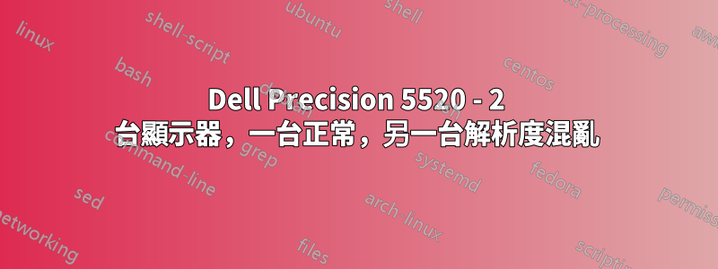Dell Precision 5520 - 2 台顯示器，一台正常，另一台解析度混亂