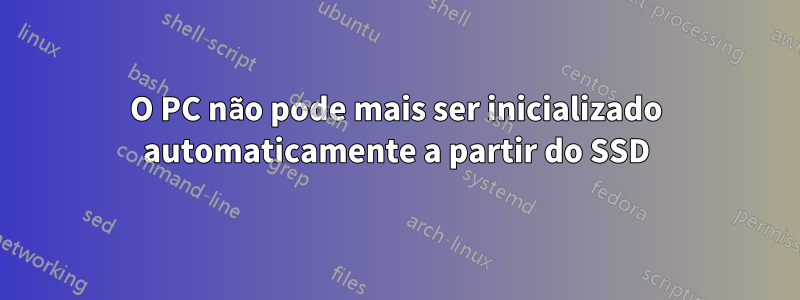 O PC não pode mais ser inicializado automaticamente a partir do SSD