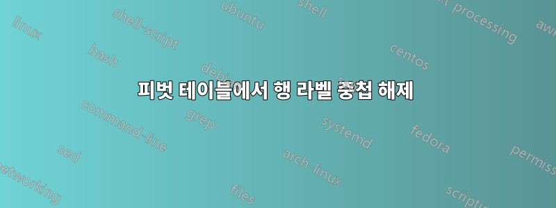피벗 테이블에서 행 라벨 중첩 해제