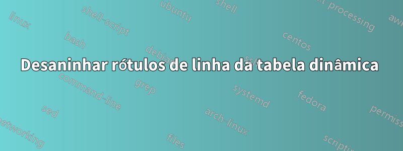 Desaninhar rótulos de linha da tabela dinâmica