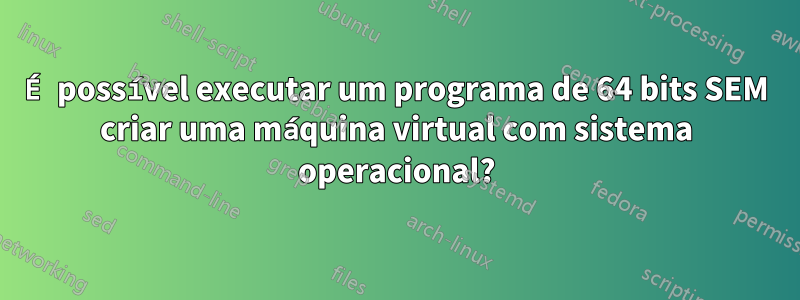 É possível executar um programa de 64 bits SEM criar uma máquina virtual com sistema operacional?