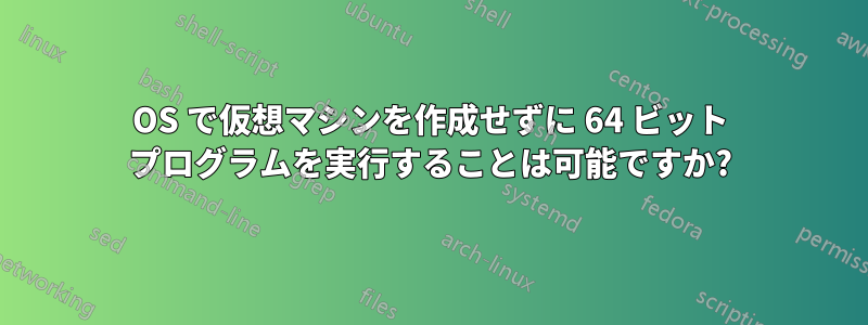 OS で仮想マシンを作成せずに 64 ビット プログラムを実行することは可能ですか?