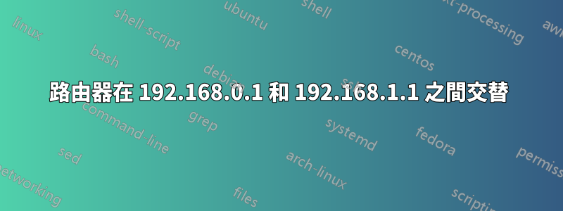 路由器在 192.168.0.1 和 192.168.1.1 之間交替