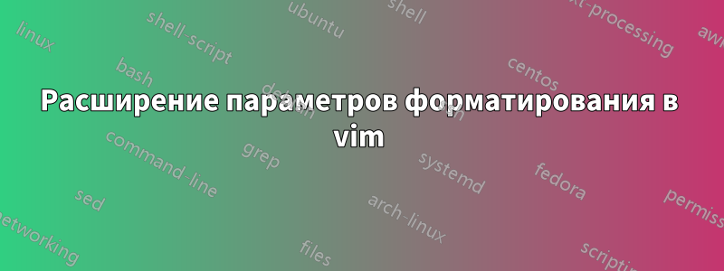 Расширение параметров форматирования в vim