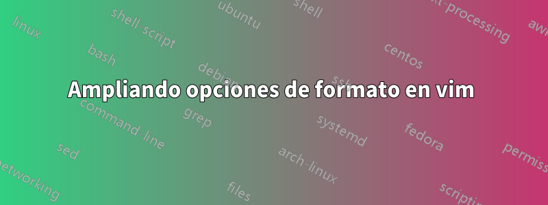 Ampliando opciones de formato en vim