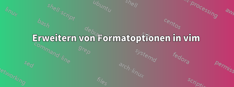 Erweitern von Formatoptionen in vim