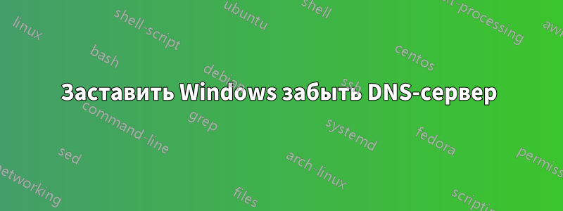 Заставить Windows забыть DNS-сервер