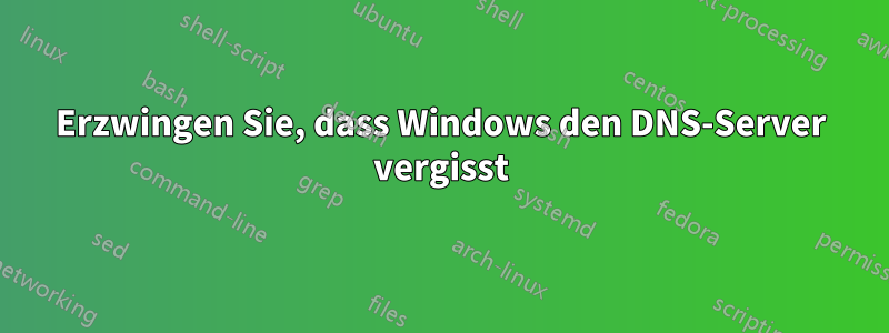 Erzwingen Sie, dass Windows den DNS-Server vergisst