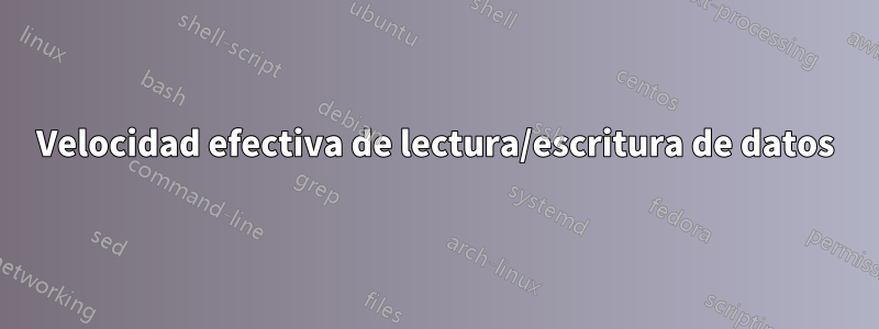 Velocidad efectiva de lectura/escritura de datos