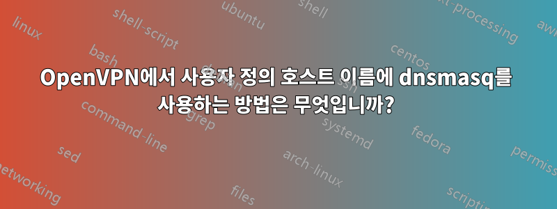 OpenVPN에서 사용자 정의 호스트 이름에 dnsmasq를 사용하는 방법은 무엇입니까?