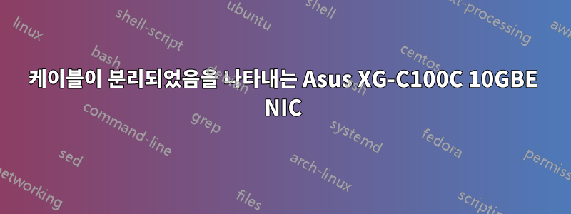 케이블이 분리되었음을 나타내는 Asus XG-C100C 10GBE NIC