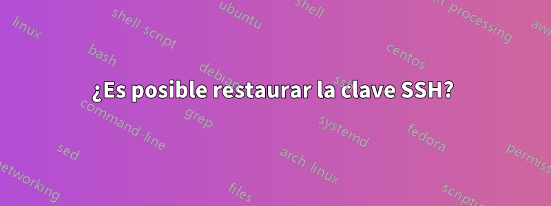 ¿Es posible restaurar la clave SSH?