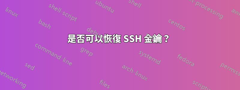 是否可以恢復 SSH 金鑰？