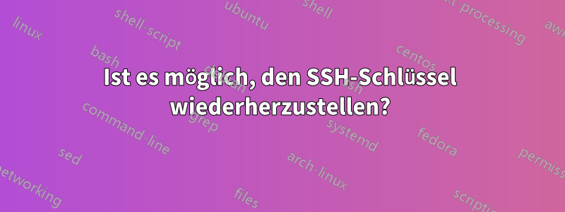 Ist es möglich, den SSH-Schlüssel wiederherzustellen?