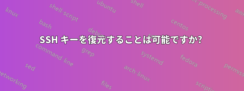 SSH キーを復元することは可能ですか?