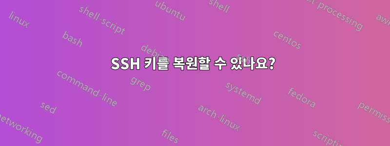 SSH 키를 복원할 수 있나요?