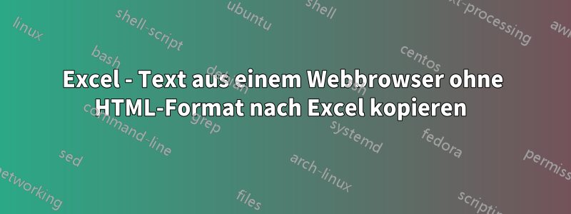 Excel - Text aus einem Webbrowser ohne HTML-Format nach Excel kopieren 