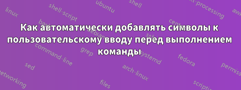 Как автоматически добавлять символы к пользовательскому вводу перед выполнением команды