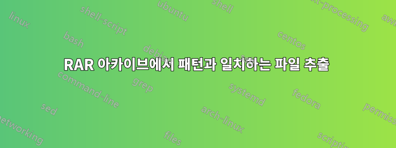 RAR 아카이브에서 패턴과 일치하는 파일 추출