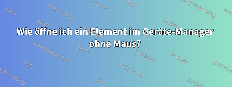 Wie öffne ich ein Element im Geräte-Manager ohne Maus?