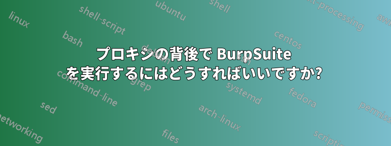 プロキシの背後で BurpSuite を実行するにはどうすればいいですか?