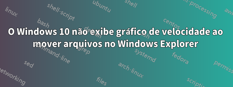 O Windows 10 não exibe gráfico de velocidade ao mover arquivos no Windows Explorer