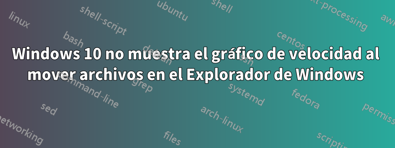 Windows 10 no muestra el gráfico de velocidad al mover archivos en el Explorador de Windows