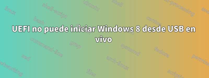 UEFI no puede iniciar Windows 8 desde USB en vivo