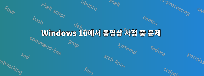 Windows 10에서 동영상 시청 중 문제