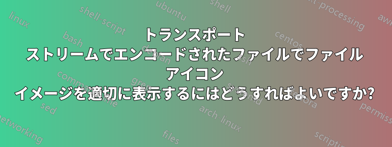 トランスポート ストリームでエンコードされたファイルでファイル アイコン イメージを適切に表示するにはどうすればよいですか?