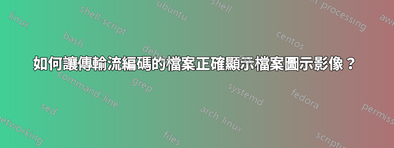 如何讓傳輸流編碼的檔案正確顯示檔案圖示影像？