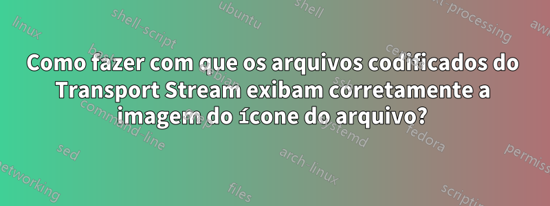 Como fazer com que os arquivos codificados do Transport Stream exibam corretamente a imagem do ícone do arquivo?