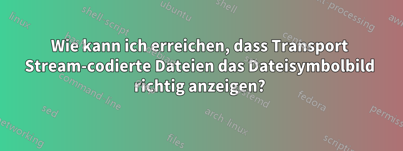 Wie kann ich erreichen, dass Transport Stream-codierte Dateien das Dateisymbolbild richtig anzeigen?