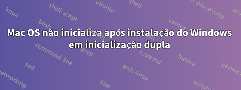 Mac OS não inicializa após instalação do Windows em inicialização dupla