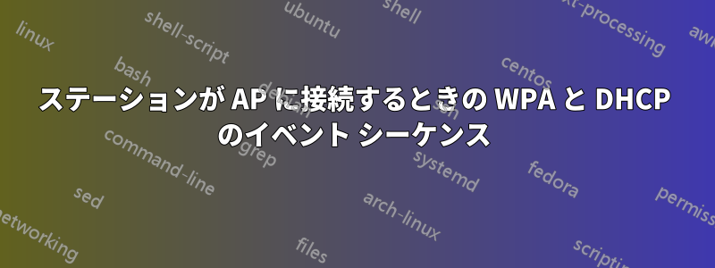 ステーションが AP に接続するときの WPA と DHCP のイベント シーケンス