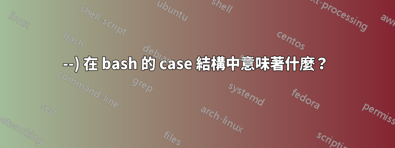 --) 在 bash 的 case 結構中意味著什麼？