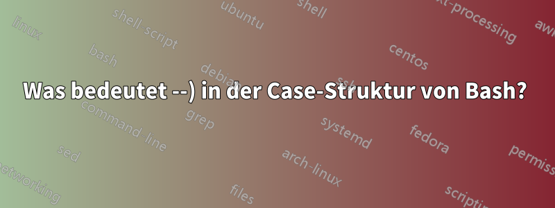 Was bedeutet --) in der Case-Struktur von Bash?