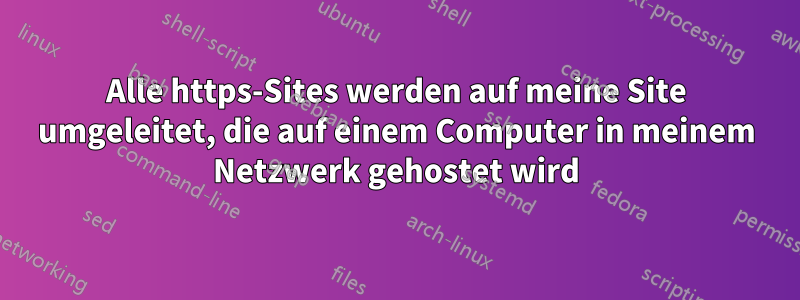 Alle https-Sites werden auf meine Site umgeleitet, die auf einem Computer in meinem Netzwerk gehostet wird