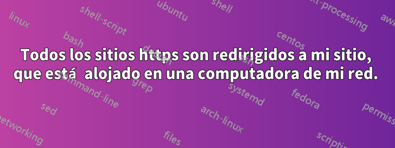 Todos los sitios https son redirigidos a mi sitio, que está alojado en una computadora de mi red.